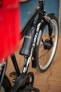 Removable battery on a Karaa electric bike