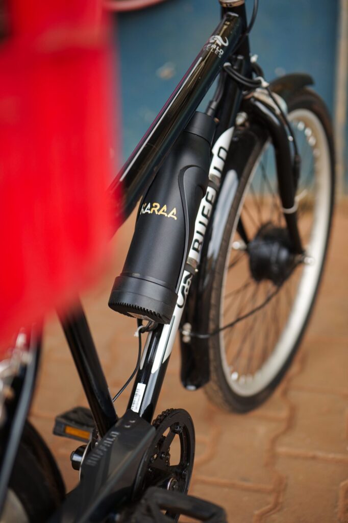 Removable battery on a Karaa electric bike
